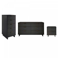  Ensemble de commode 3 pieces Granville Modern en gris charbon