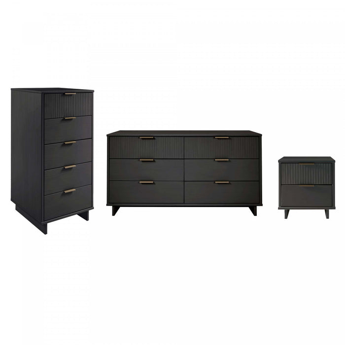Ensemble de commode 3 pieces Granville Modern en gris charbon