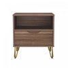 Table de nuit Avira mi-siecle moderne 20\" en brun (1 tiroir)