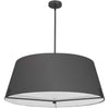 Luminaire suspendu Preston de Dainolite de 33 po de diamètre avec abat-jour en tissu noir, fini noir mat et 4 ampoules