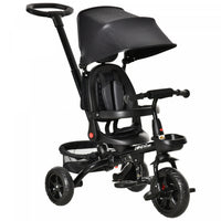 Qaba Tricycle Enfants Evolutif 4 En 1 Canne Telescopique Amovible Et Pare-soleil Pliable Demontable