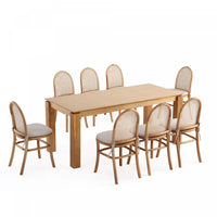  Paragon et Rockaway Ensemble de salle a manger moderne chic industriel 9 pieces en flocon d’avoine et naturel