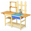 Cuisine Enfants En Bois A L'exterieur, Jeu D'imitation Avec Robinet Et Bassin, Ideal Pour Garcons Filles De Plus De 3 Ans Dans Terrasse, Jardin, Cour, Salon, 109x38x100 Cm