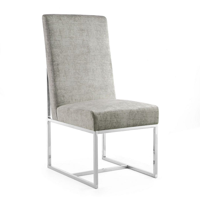 Chaise de salle à manger Element de Manhattan Comfort en velours - acier