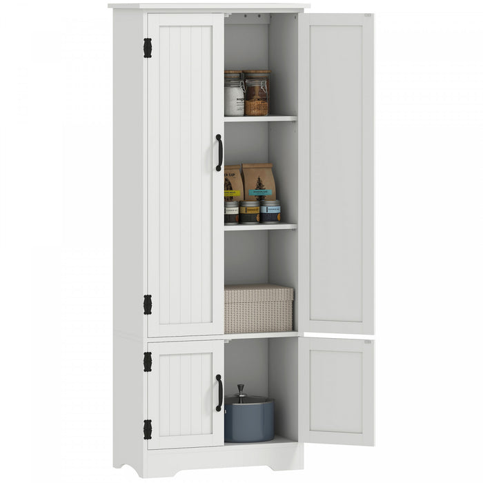 HOMCOM Garde-manger de cuisine 60 po, meuble de rangement, blanc