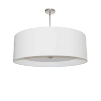 Luminaire suspendu Helena de Dainolite de 22 po de diamètre avec abat-jour blanc qui diffuse la lumière, fini chromé poli et 4 ampoules