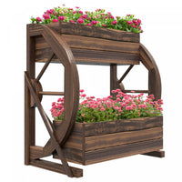 Outsunny Lit De Jardin Sureleve A 2 Niveaux, Boites De Jardinieres En Bois Avec Trous De Drainage, P
