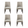 Chaise de salle a manger moderne en bois avec chenille Beever, taupe - Lot de 4