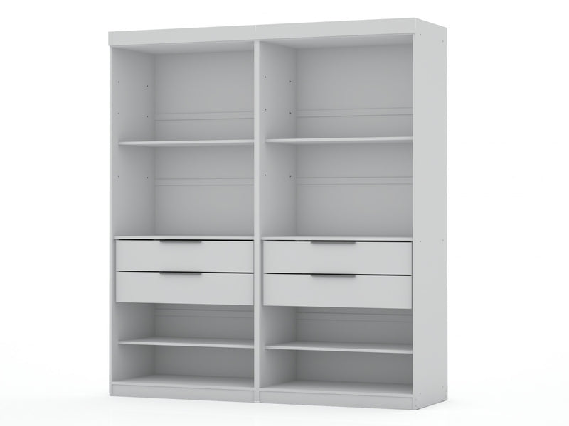 Armoire contemporaine moderne Mulberry 36\" en blanc - Ensemble de 2