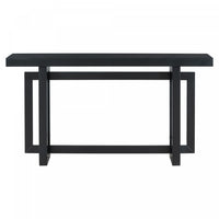 Table d'entree peinte Ethan 59,1'' avec design rectangulaire triple et pieds en bois de pin, noire
