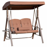 Outsunny Balancelle De Jardin Balancoire De Terrasse Pour 2 Personnes Avec Pare-soleil Reglable, Cou