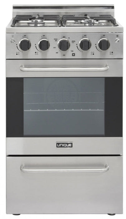 Cuisinière à gaz Prestige par Unique de 20 po à convection - UGP-20V PC1 S/S 