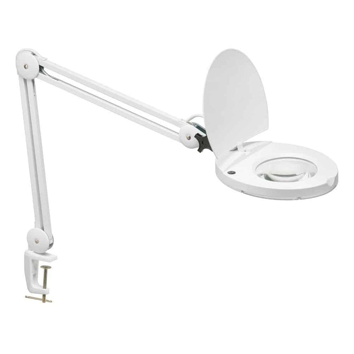 Lampe à loupe de Dainolite avec fini blanc et ampoule à DEL de 8 W