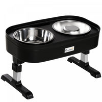 Pawhut Station D'alimentation, 4 Bols Pour Chien Sureleves A Hauteur Reglable Avec Mangeoire, Bols D