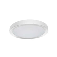 Plafonnier affleuré Flynn de Dainolite qui diffuse la lumière, avec fini blanc mat et blanc, et ampoule de 24 W