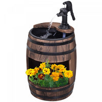 Outsunny Fontaine Exterieure Tonneau En Bois De 23 Po Avec Pompe 3600r/min