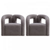 Fauteuil lounge Darian moderne en boucle gris - Lot de 2