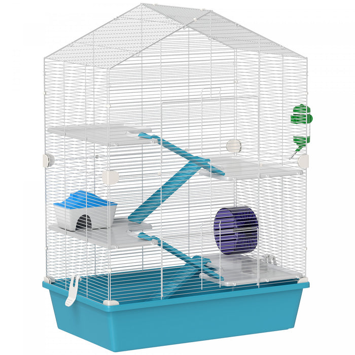 PawHut Grande cage pour hamster a 5 niveaux, habitat pour petits animaux