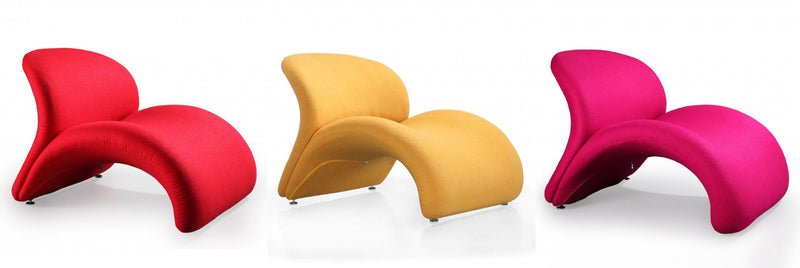 Fauteuil d’appoint moderne Rosebud 1 piece en fuchsia, rouge et jaune