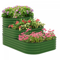 Outsunny Kit De Lit De Jardin Sureleve A 3 Niveaux, Boite De Jardiniere Galvanisee Exterieure De 5.2