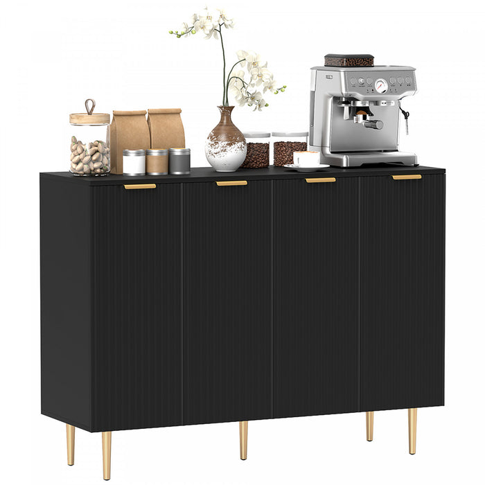 HOMCOM Buffet avec etageres reglables, Noir