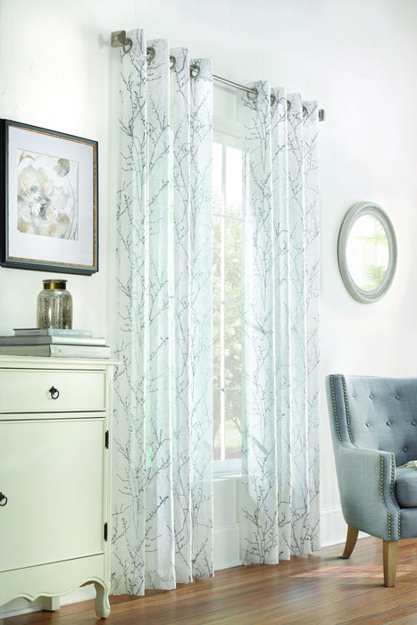 Panneau de rideau à œillets Lisette blanc - 52 po x 84 po