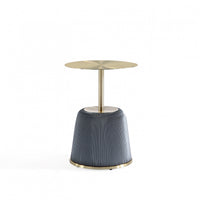 Table d’appoint moderne Anderson en metal avec plateau et revetement gris