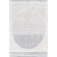 Carpette à poil long Paris crème à motif de cercles - 6 pi 7 po x 9 pi 6 po