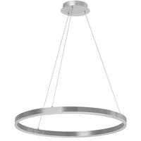 Lustre Circulo de Dainolite en acrylique blanc qui diffuse la lumière, avec fini argenté et ampoule de 34 W