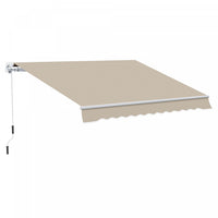 Outsunny 13' X 8' Auvent De Terrasse Retractable Manuel Resistant A L'eau Pare-soleil Exterieur Pont