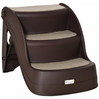 Pawhut Escalier Portable Pliable Pour Petits Chiens Et Chats 3 Marches Avec Marches Antiderapantes P