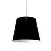 Luminaire suspendu moyen de Dainolite avec très grand abat-jour cylindrique noir et 1 ampoule