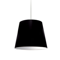 Luminaire suspendu moyen de Dainolite avec très grand abat-jour cylindrique noir et 1 ampoule