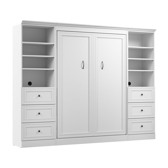 Lit double escamotable Versatile de Bestar avec organisateurs de garde-robe et tiroirs (109 po [L]) - blanc