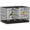 Cage a Oiseaux 46 cm H, Grande Cage pour Perroquet avec Separateur, Noir