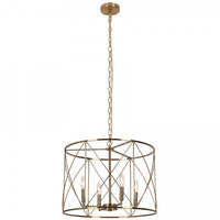 Lustre Calah de Dainolite avec fini laiton antique et 4 ampoules incandescentes