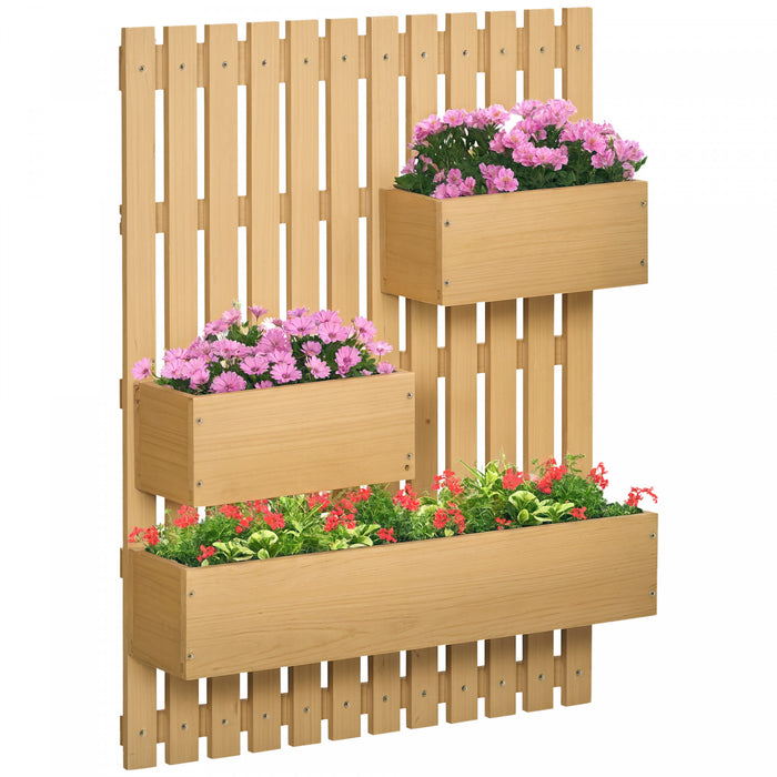 Outsunny Jardiniere de jardin murale avec treillis pour porche et patio