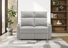 Petit Causeuse Inclinable Rembourre 2 Places, 50\" De Large, Tissu Gris Clair, Contemporain