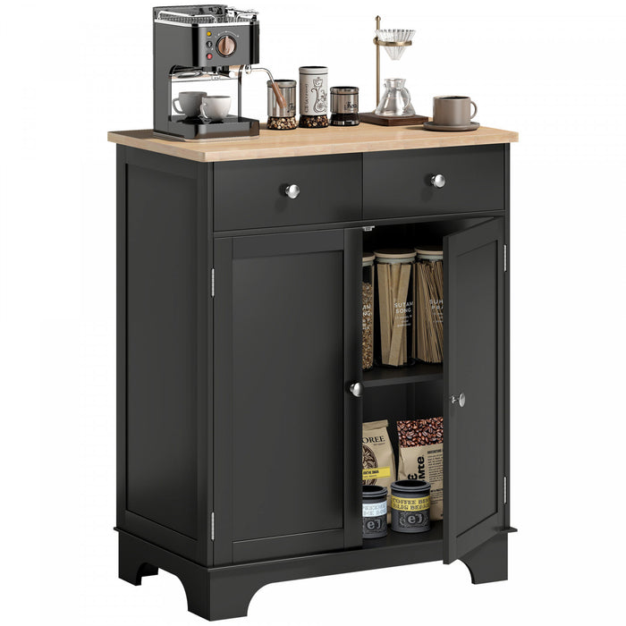 HOMCOM Meuble de Rangement de Cuisine, Buffet avec Plateau en Bois