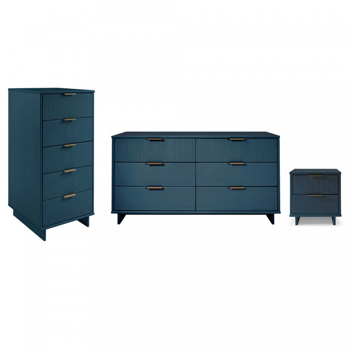 Ensemble de commode 3 pieces Granville Modern en bleu minuit