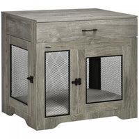 Pawhut Cage Pour Chien Avec Coussin, 2 Portes, Table D'appoint Avec Rangement, Cage D'interieur Pour