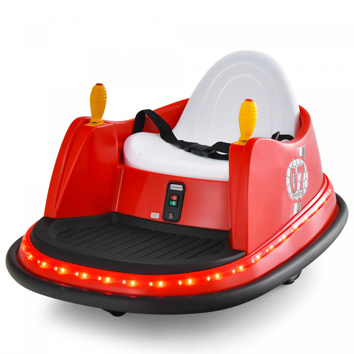 Costway 12v Vehicule 360¡a Spin Race Toy Kids Ride Sur La Voiture Pare-chocs W / Telecommande Rouge