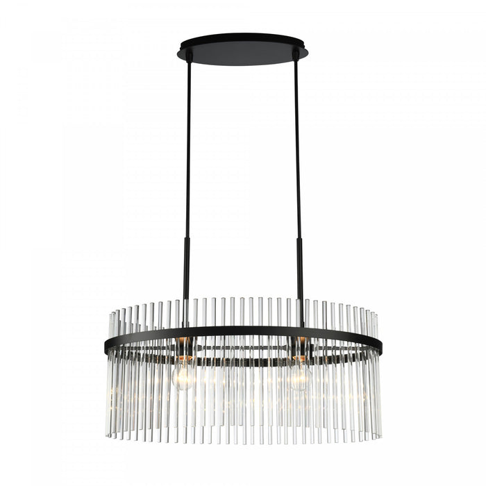 Lustre Ava A 2 lampes, Noir Avec Tiges En Verre