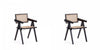 Fauteuil en bois au style industriel chic Hamlet en noir et naturel - Lot de 2
