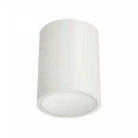 Plafonnier affleuré Echo de Dainolite en acrylique givré qui diffuse la lumière, avec fini blanc mat et ampoule de 12 W