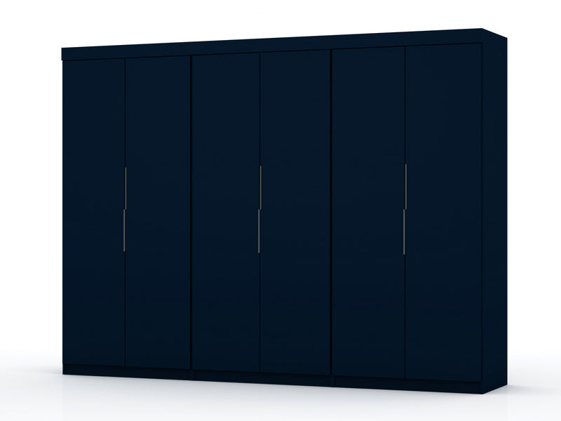 Armoire contemporaine moderne Mulberry 13 pieces en bleu minuit