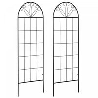 Outsunny Lot De 2 Treillis De Jardin En Metal Pour Plantes Grimpantes, Noir