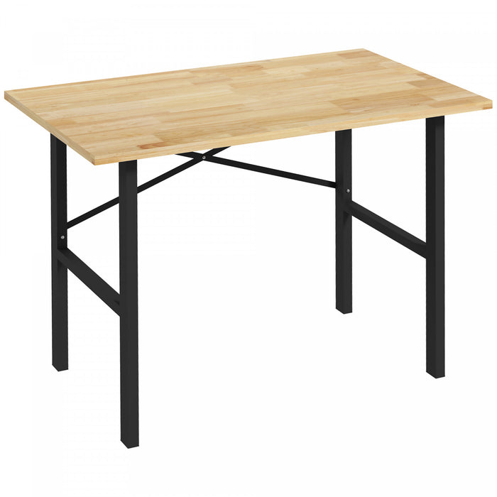 Homcom Table D'etabli De 46 Po, Plateau En Bois De Chene, Table De Travail