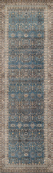 Tapis Traditionnel Gianna 2'6\" x 8'0\" en Bleu