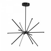 Lustre Array de Dainolite en acrylique blanc qui diffuse la lumière, avec fini noir mat et ampoule à DEL de 32 W